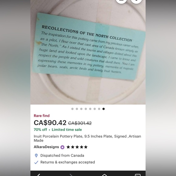 Recollections of the North Collection | Hand-Thrown Ceramic Dish | 1985 - Picture 3 of 4